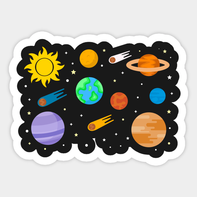 Planets, Sun and Stars for Kids Sticker by vladocar